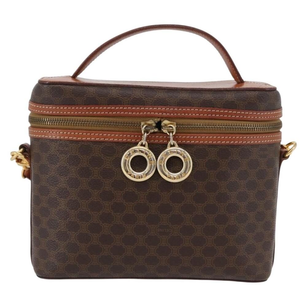 Celine Macadam Circle Vanity Bag Brown Handbag